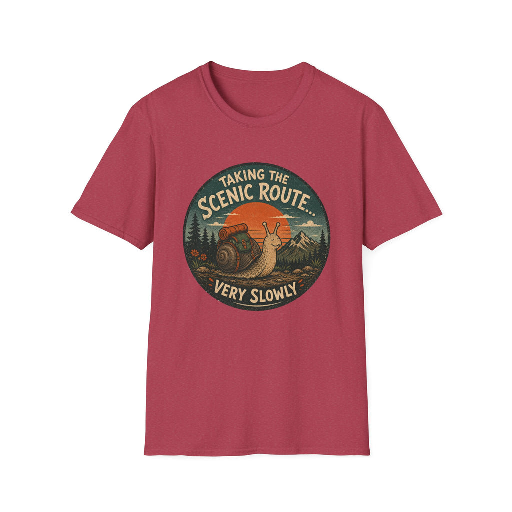 T‑Shirt — "Taking the Scenic Route (Very Slowly)" Vintage Snail Travel Tee