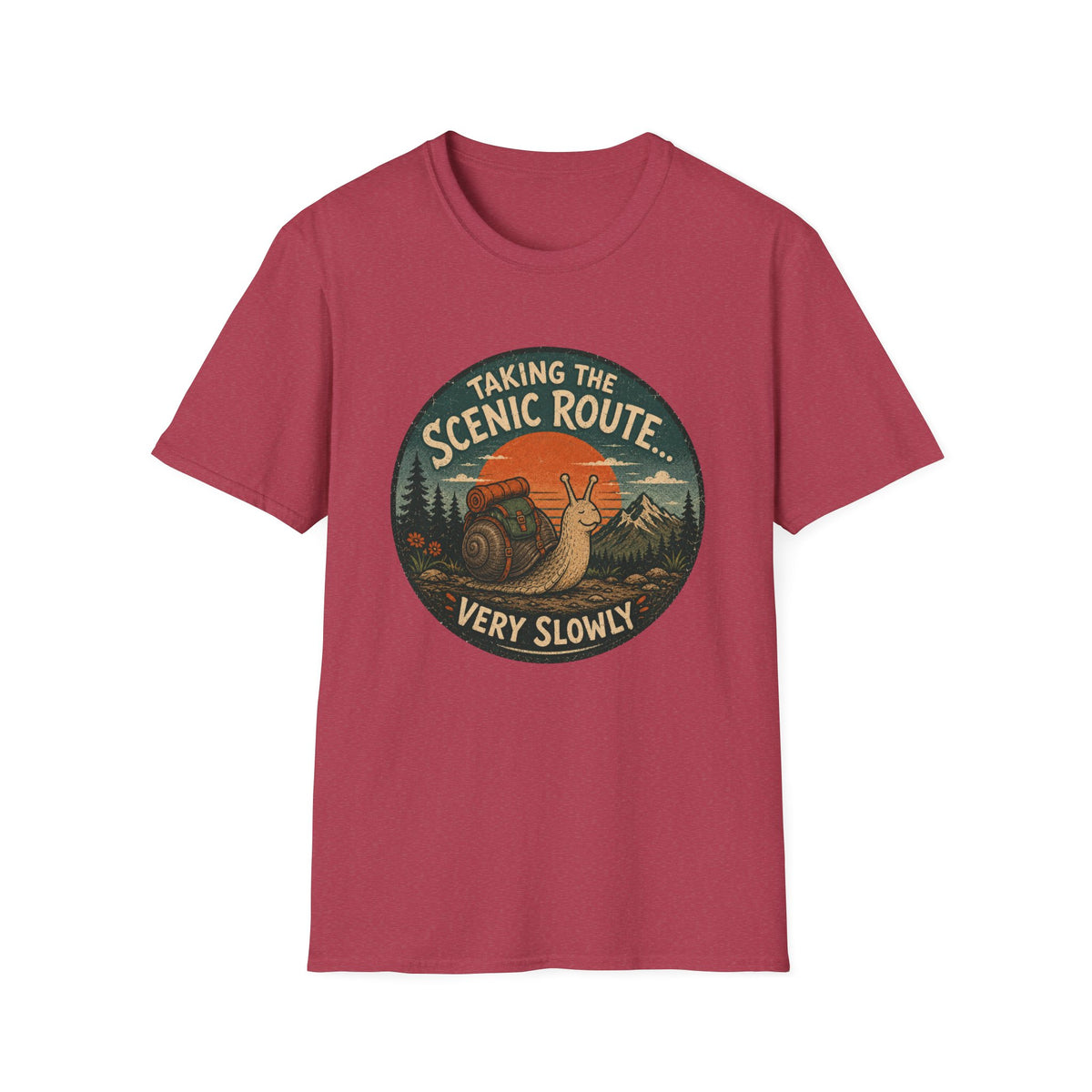 T‑Shirt — "Taking the Scenic Route (Very Slowly)" Vintage Snail Travel Tee
