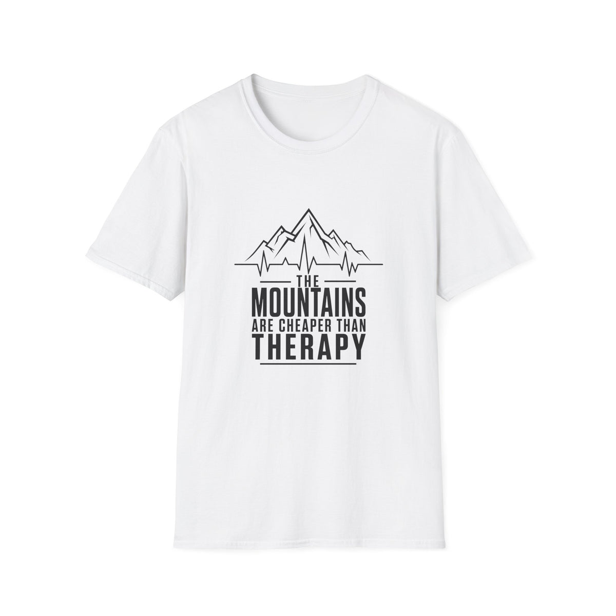 Mountains Are Cheaper Than Therapy T-Shirt — Outdoorsy Hiking Graphic Tee