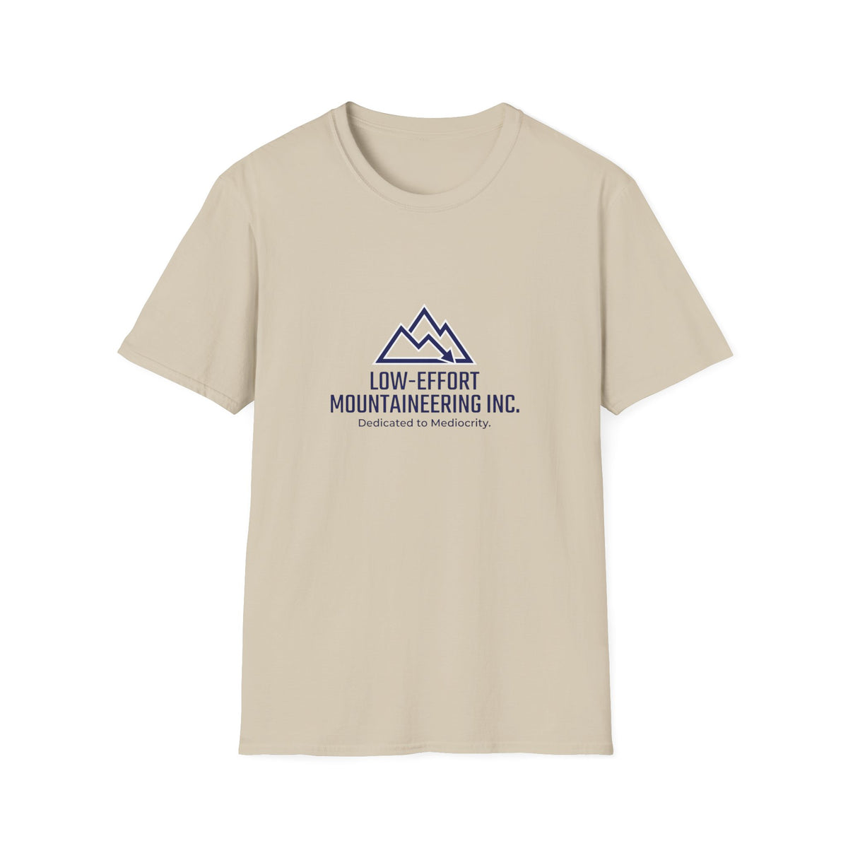 Low-Effort Mountaineering Inc. T-Shirt — Funny Mountain Logo Tee