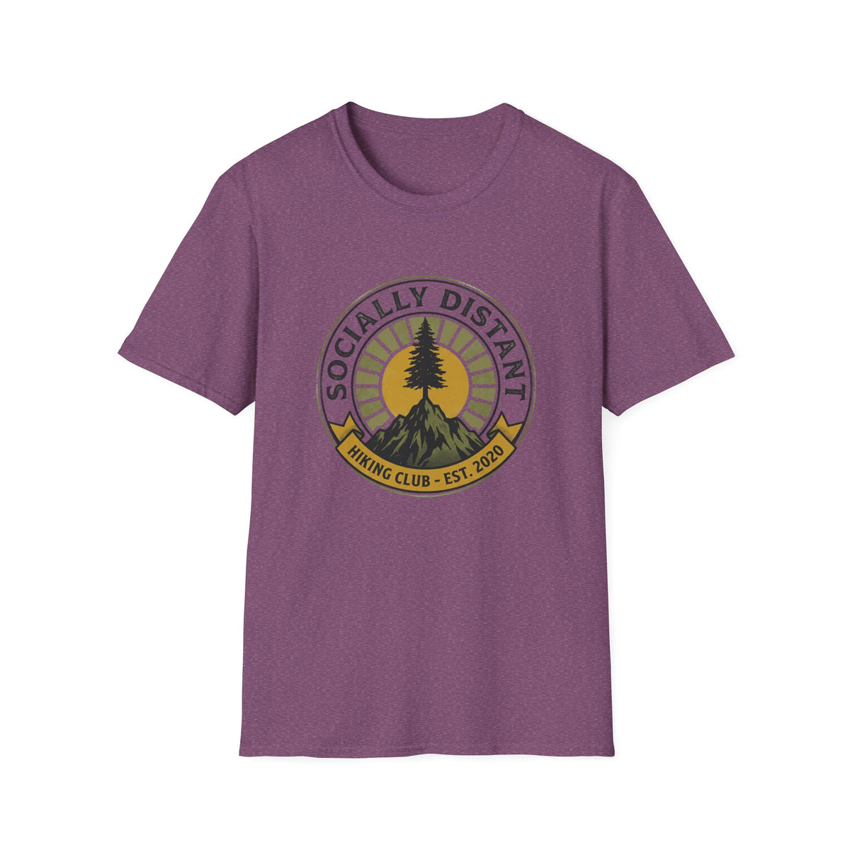 Socially Distant Hiking Club T-Shirt — Vintage Tree Mountain Graphic Tee