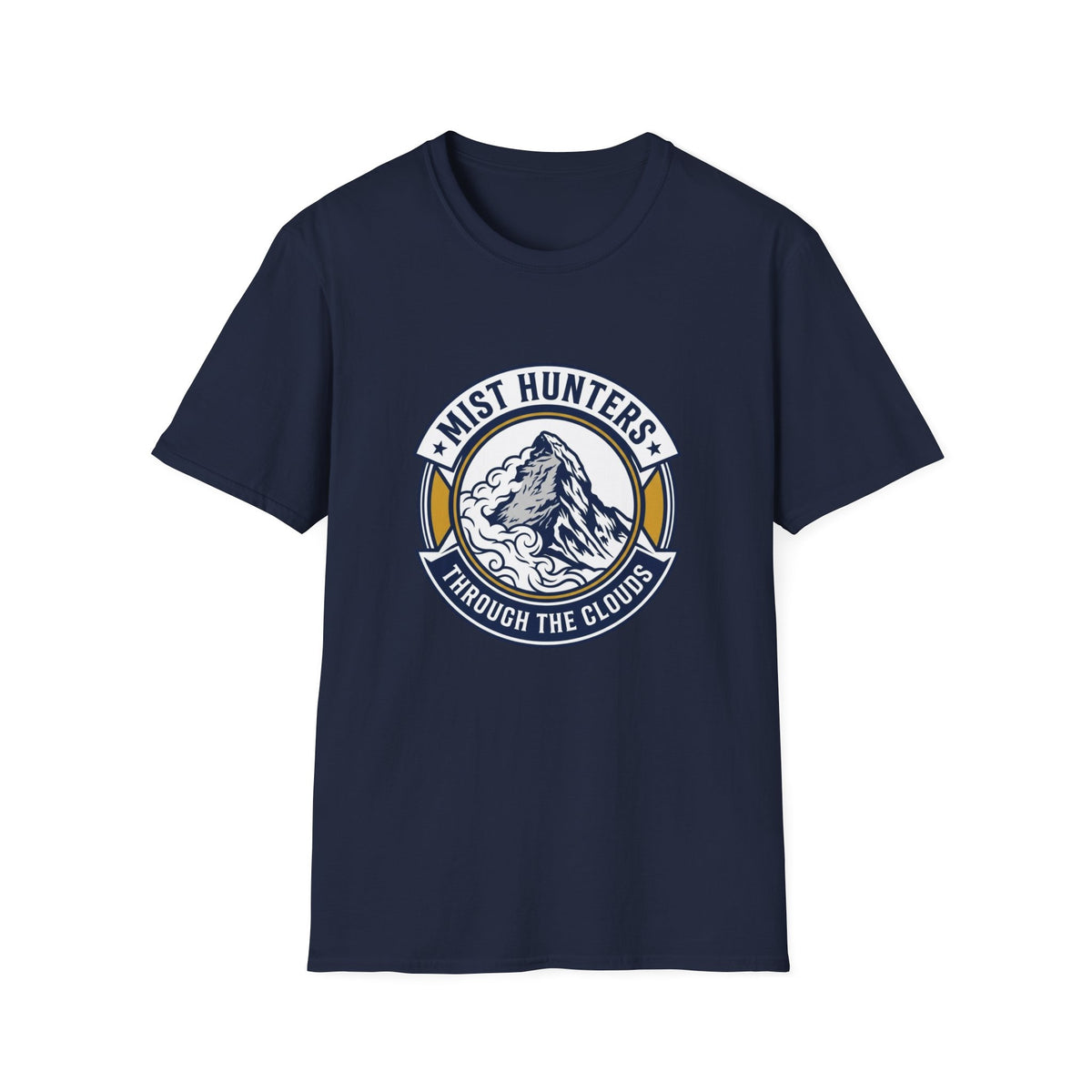Mist Hunters T‑Shirt — Mountain Adventure Graphic Tee (“Through the Clouds”)