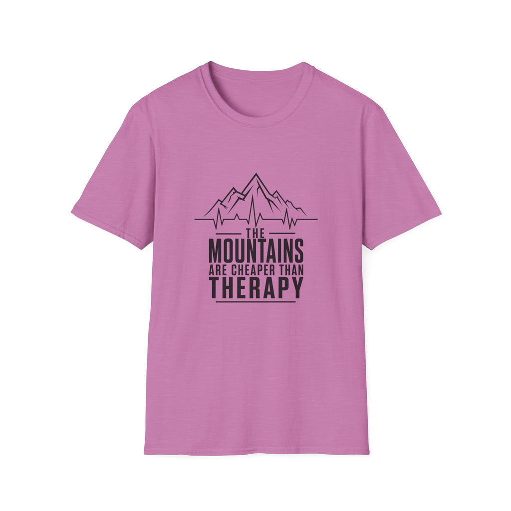 Mountains Are Cheaper Than Therapy T-Shirt — Outdoorsy Hiking Graphic Tee
