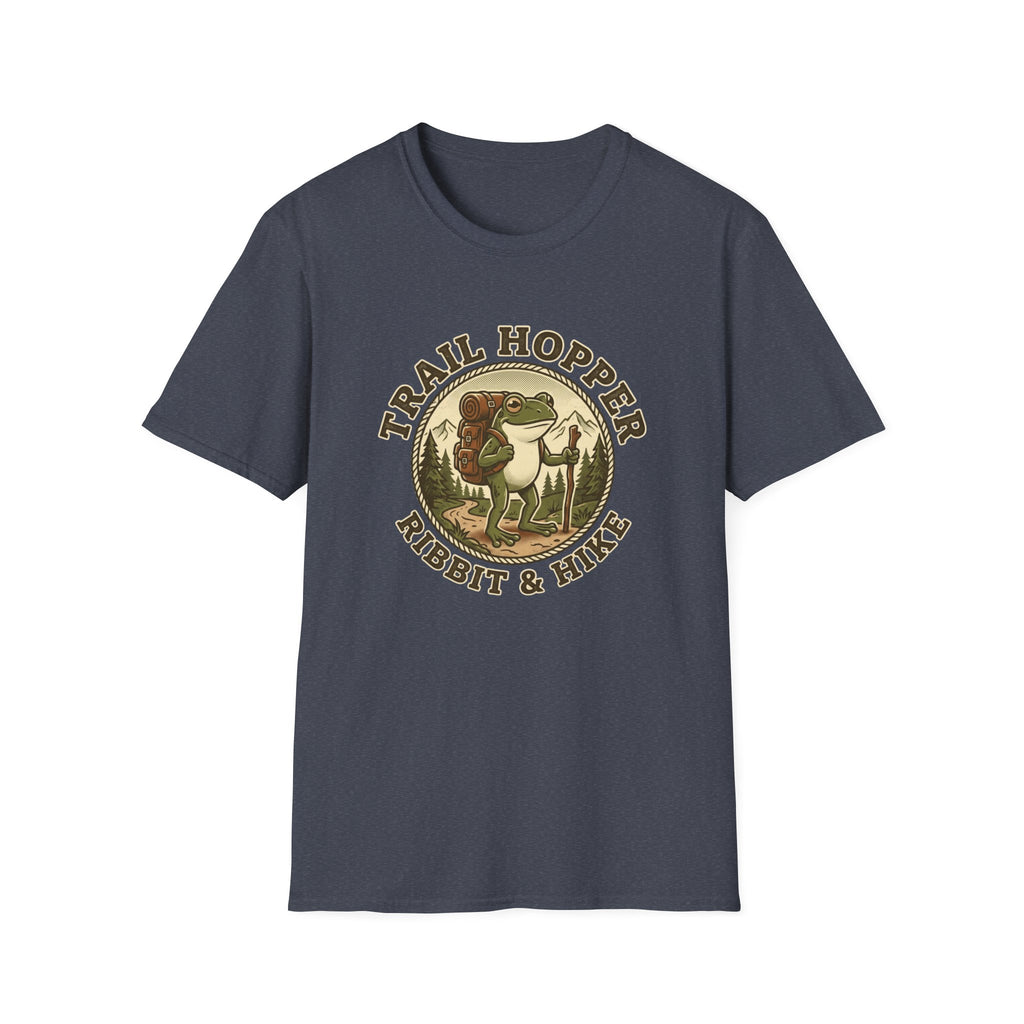 Trail Hopper T-Shirt — 'Trail Hopper Ribbit & Hike' Frog Hiking Graphic Tee