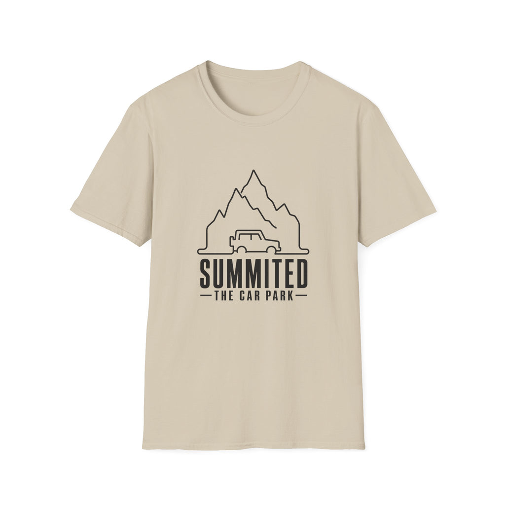 Summited Car Park T-Shirt — Minimal Mountain & Off-Road Graphic Tee