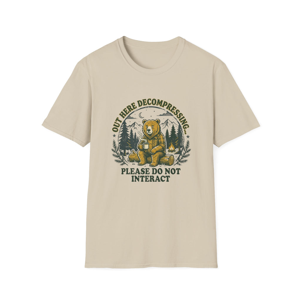 T-Shirt — 'Out Here Decompressing' Bear Graphic Tee