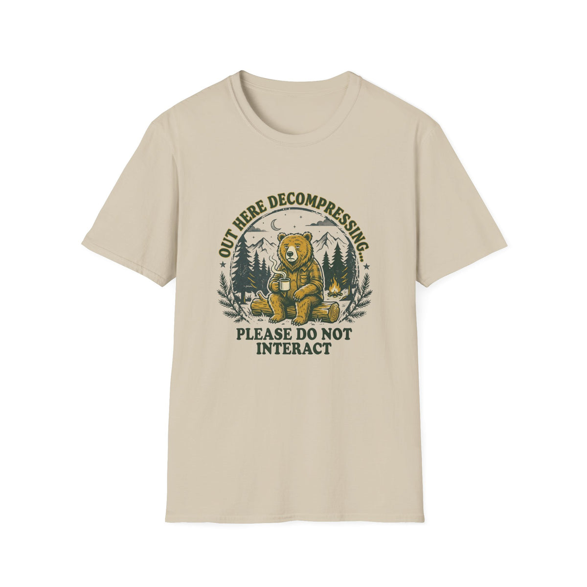 T-Shirt — 'Out Here Decompressing' Bear Graphic Tee