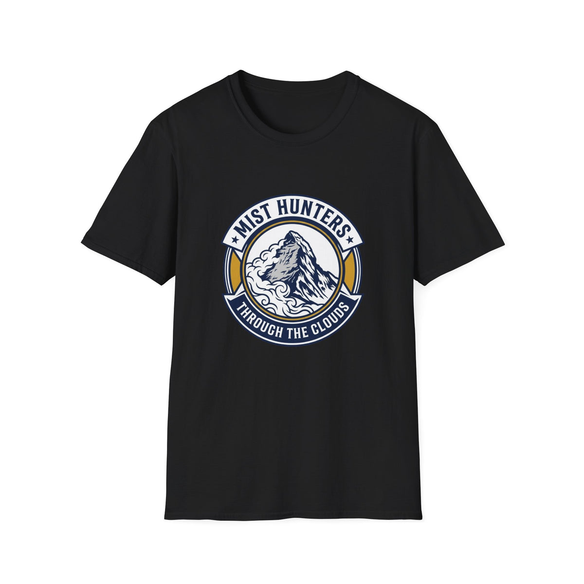 Mist Hunters T‑Shirt — Mountain Adventure Graphic Tee (“Through the Clouds”)