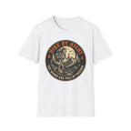 Hike By Night T‑Shirt — Retro Skeleton Night Hiker Graphic