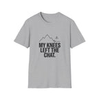 T-Shirt — "My Knees Left the Chat" Funny Hiking Tee