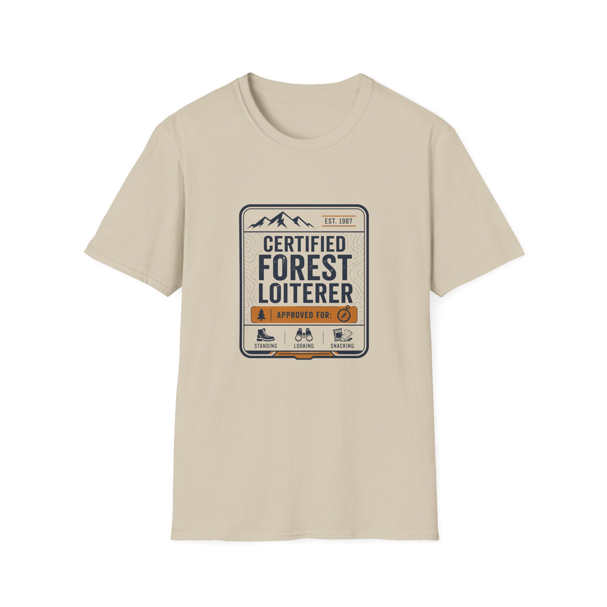 Forest Loiterer T-Shirt — "Certified Forest Loiterer" Retro Outdoor Tee
