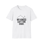 T-Shirt — "My Knees Left the Chat" Funny Hiking Tee