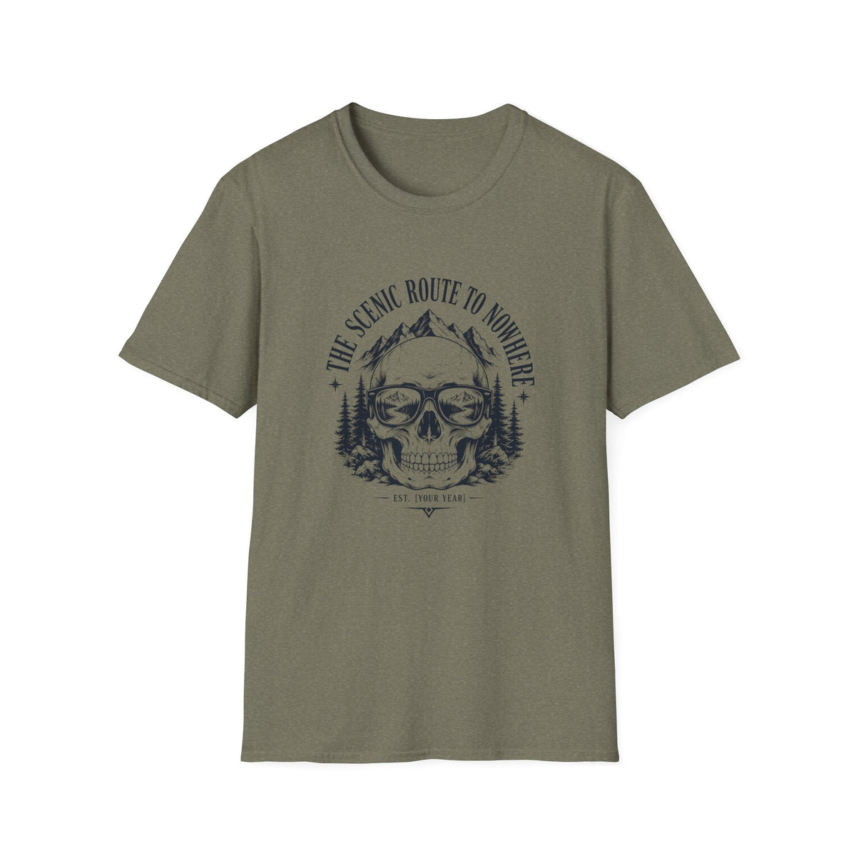 Scenic Route To Nowhere Skull T-Shirt — Vintage Mountain Adventure Tee