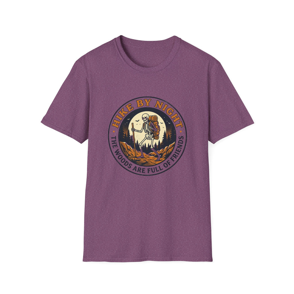 Hike By Night T‑Shirt — Skeleton Backpacking Graphic Tee