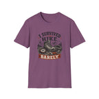Hiking T-Shirt — "I Survived the Hike... Barely" Vintage Boots & Mountains Tee