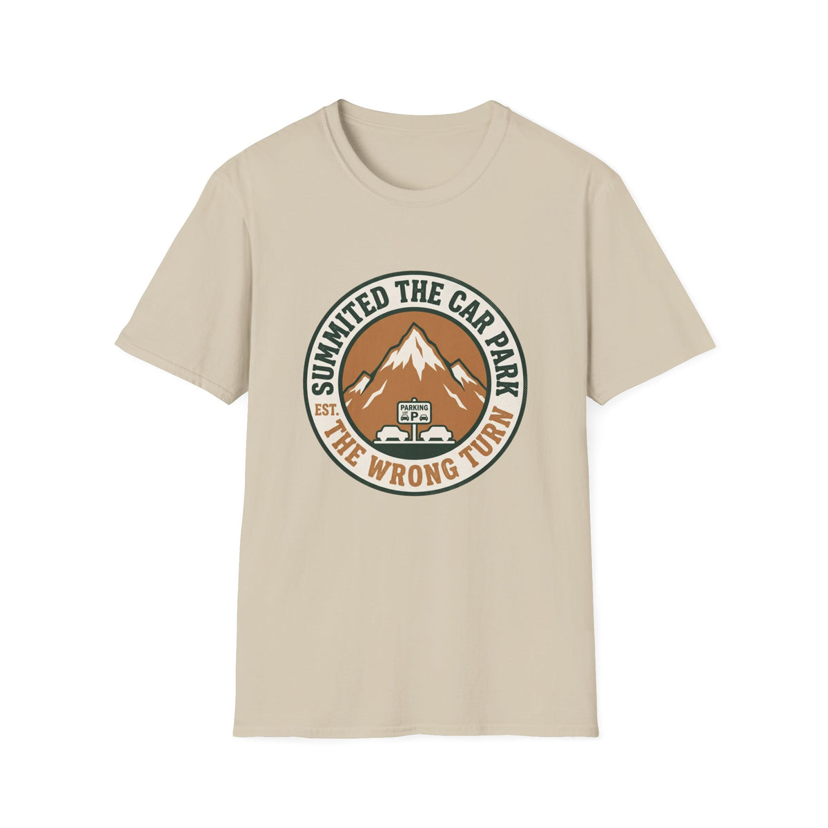 T-Shirt — 'Summited the Car Park' Mountain Adventure Graphic Tee