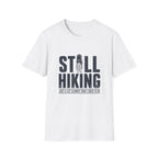 Still Hiking T-Shirt — Retro Bootprint Outdoor Tee for Hikers