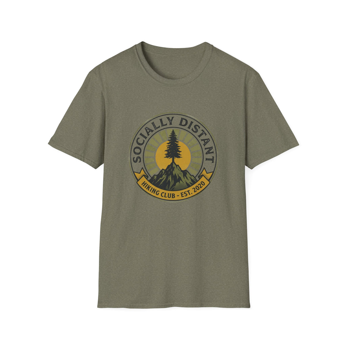 Socially Distant Hiking Club T-Shirt — Vintage Tree Mountain Graphic Tee