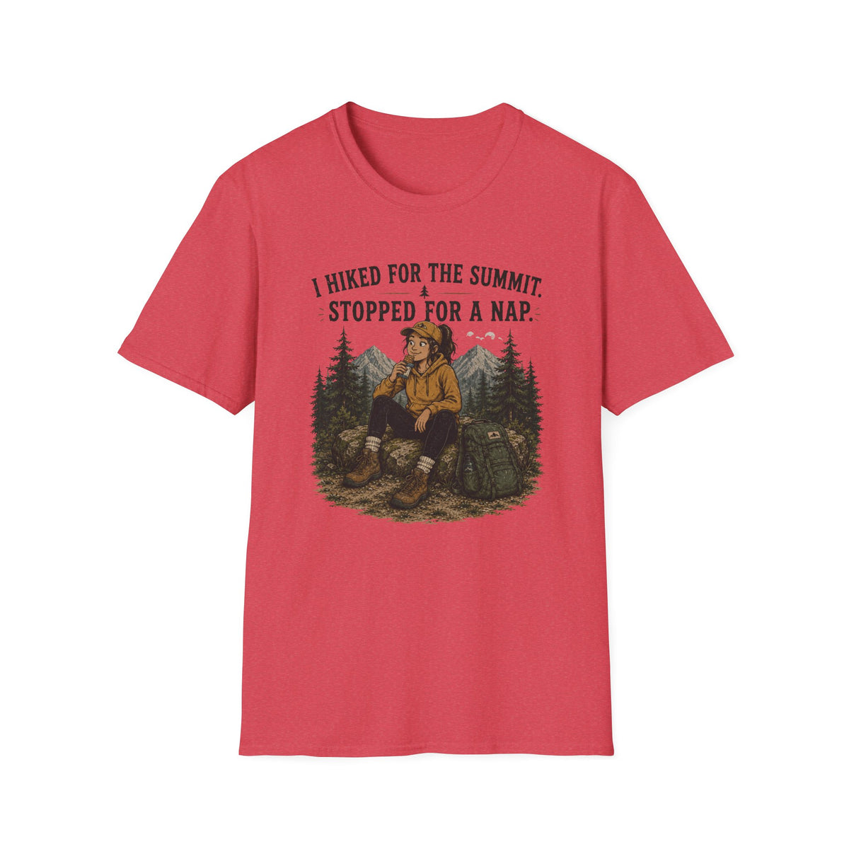 Hiking Nap T-Shirt — "I Hiked for the Summit, Stopped for a Nap" Outdoor Tee