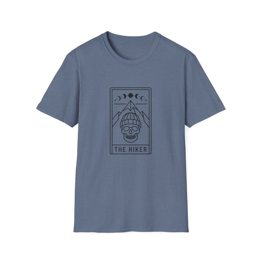 The Hiker T-Shirt — Mountain Beanie Graphic Tee with Moon Phases