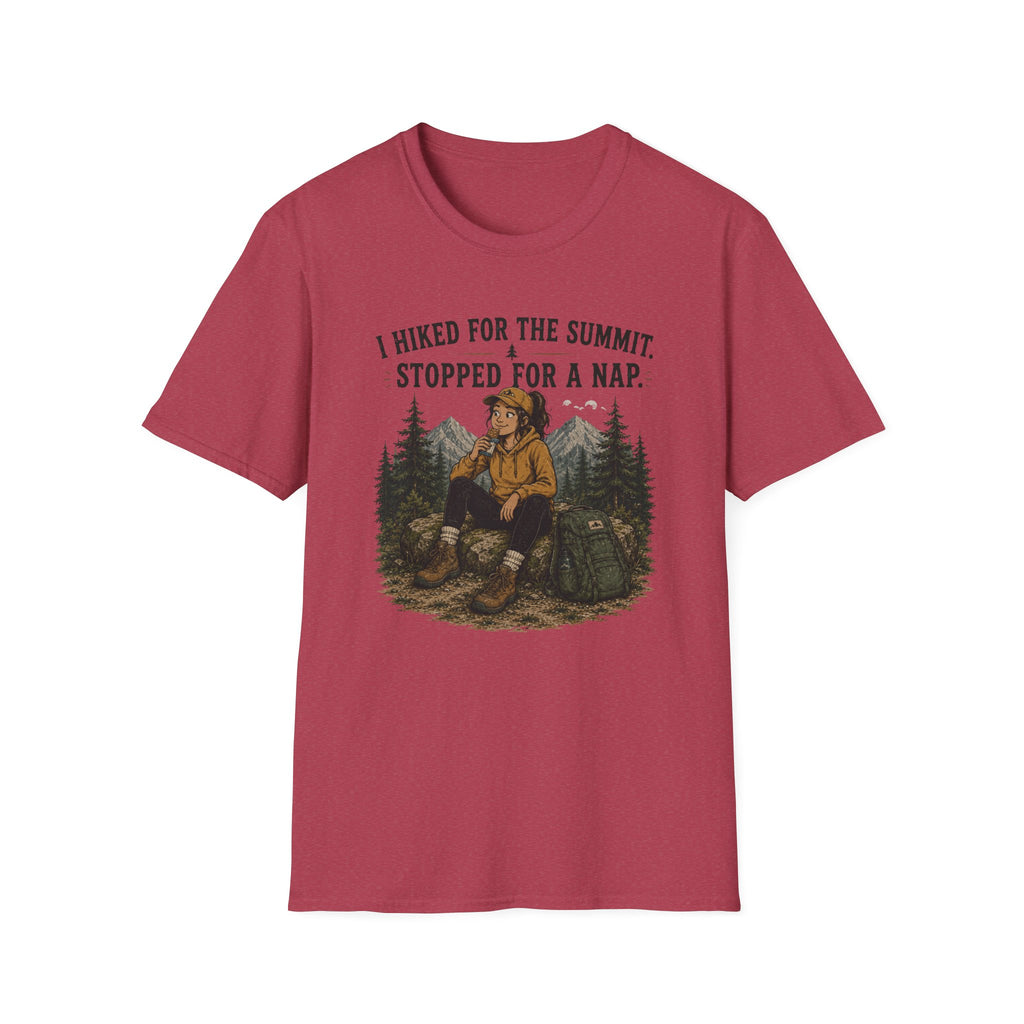 Hiking Nap T-Shirt — "I Hiked for the Summit, Stopped for a Nap" Outdoor Tee
