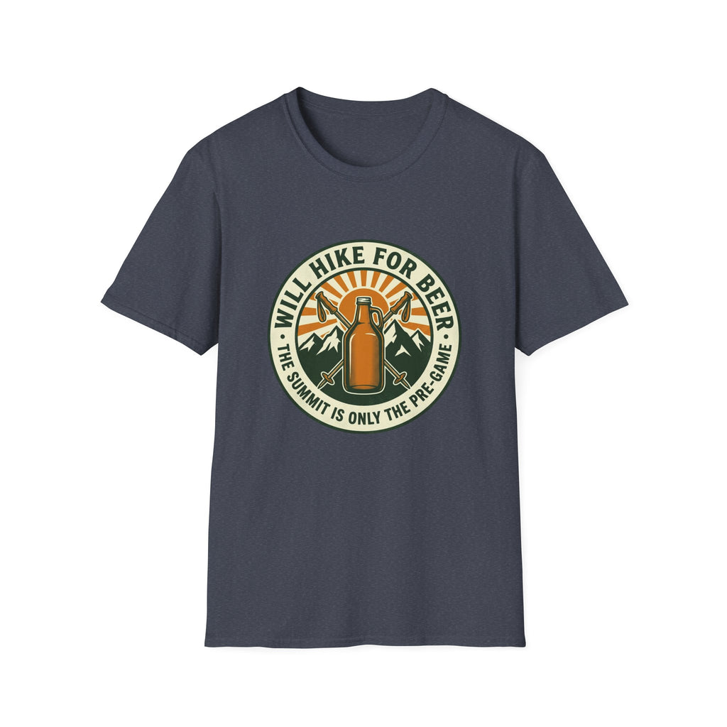 Hiking Beer T-Shirt — "Will Hike For Beer" Outdoor Adventure Tee