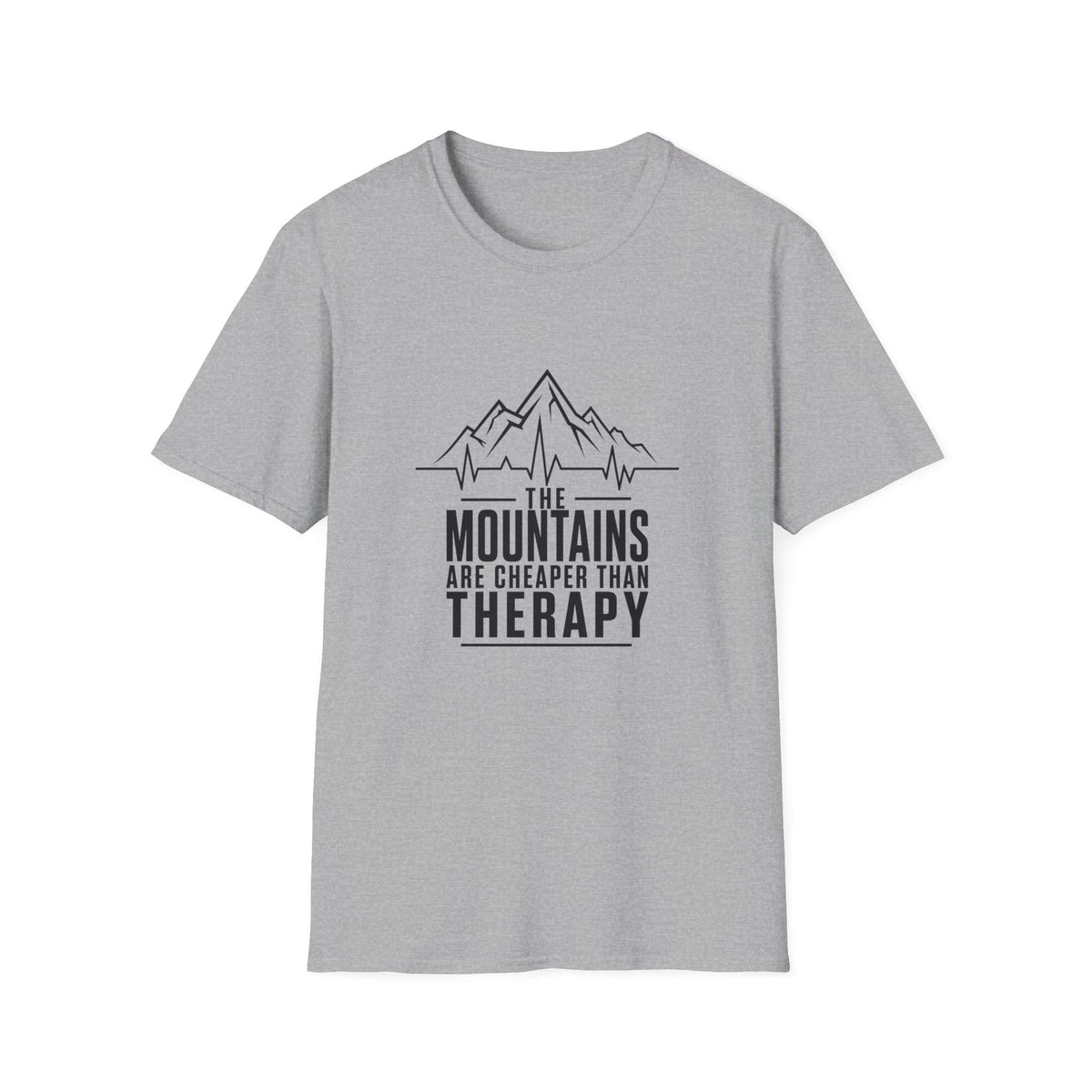 Mountains Are Cheaper Than Therapy T-Shirt — Outdoorsy Hiking Graphic Tee