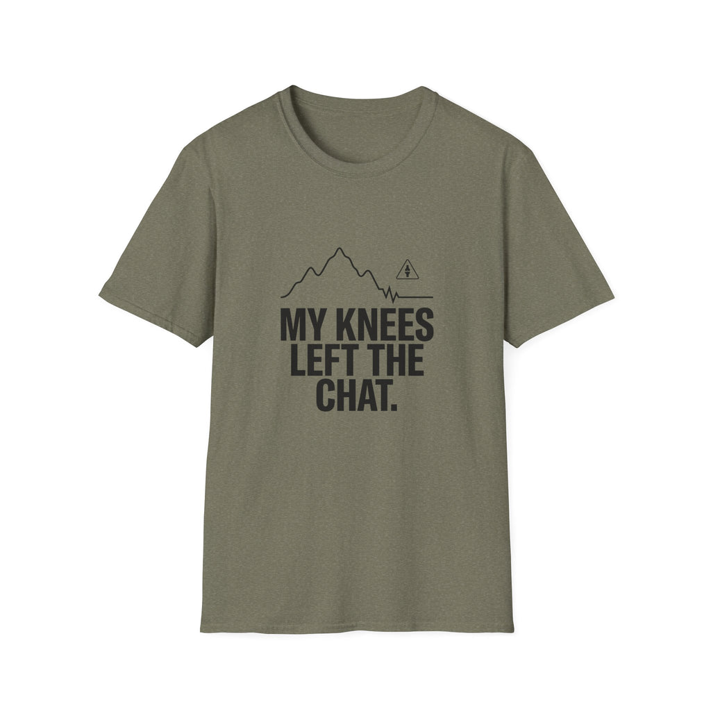 T-Shirt — "My Knees Left the Chat" Funny Hiking Tee