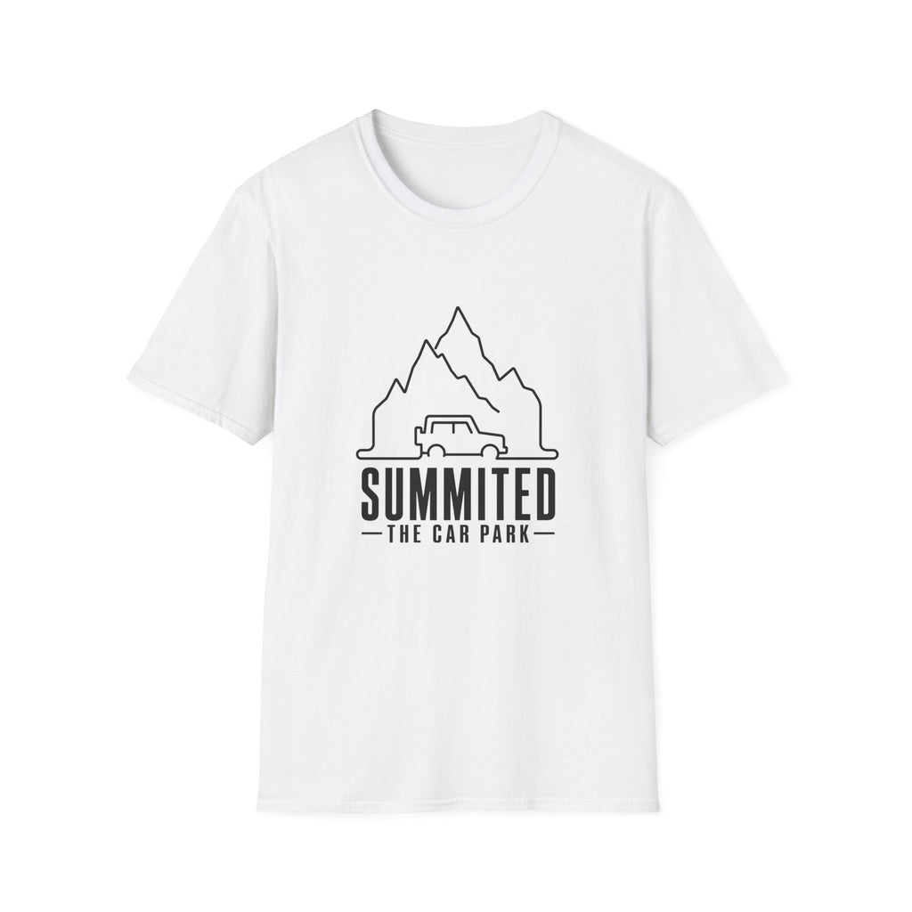 Summited Car Park T-Shirt — Minimal Mountain & Off-Road Graphic Tee