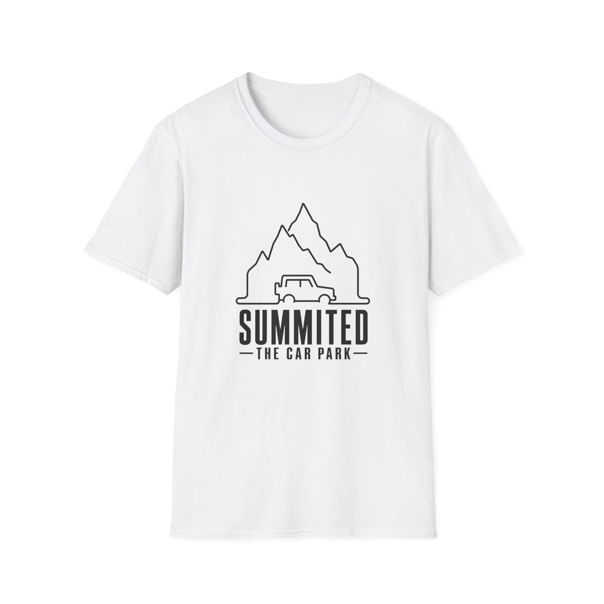 Summited Car Park T-Shirt — Minimal Mountain & Off-Road Graphic Tee