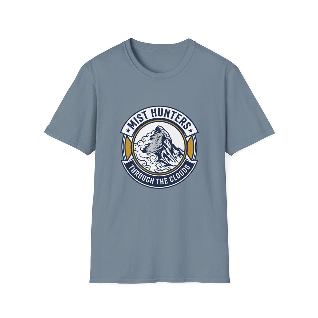 Mist Hunters T‑Shirt — Mountain Adventure Graphic Tee (“Through the Clouds”)