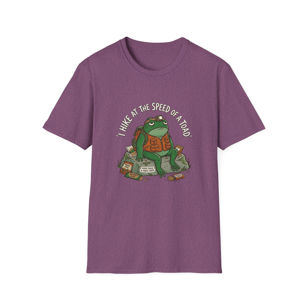 Toad Fishing T‑Shirt — "I Hike at the Speed of a Toad" Cute Outdoors Graphic Tee