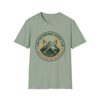 Hiking T-Shirt — "Low Performance Hiking Club" Retro Mountain Graphic