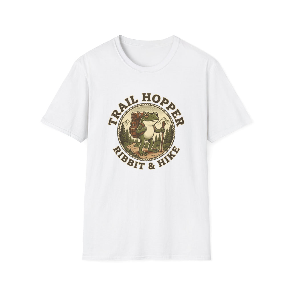 Trail Hopper T-Shirt — 'Trail Hopper Ribbit & Hike' Frog Hiking Graphic Tee