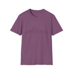 Minimal Topographic Mountain T-Shirt — Coordinates & Elevation Design