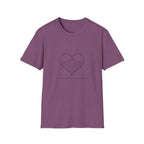 T-Shirt — Minimal Mountain Heart Outline Tee (Peace & Bliss)