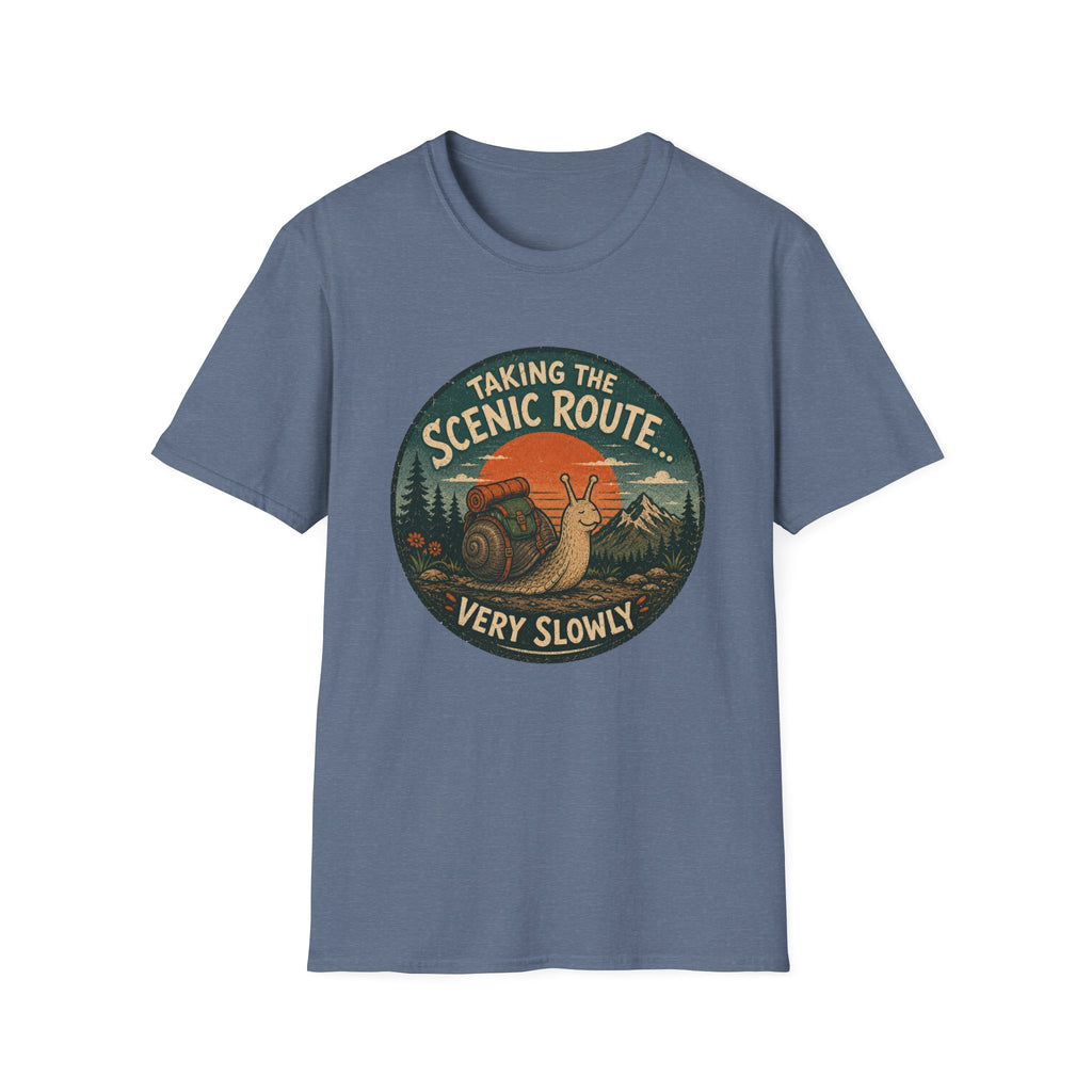 T‑Shirt — "Taking the Scenic Route (Very Slowly)" Vintage Snail Travel Tee