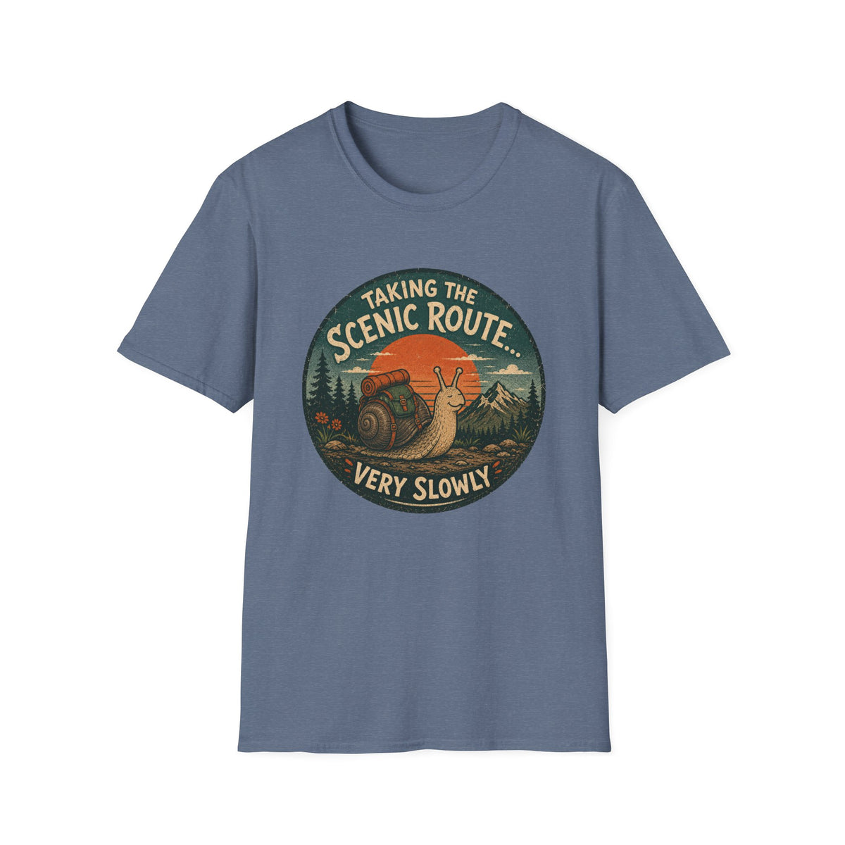 T‑Shirt — "Taking the Scenic Route (Very Slowly)" Vintage Snail Travel Tee