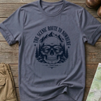 Scenic Route To Nowhere Skull T-Shirt — Vintage Mountain Adventure Tee