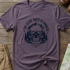 Scenic Route To Nowhere Skull T-Shirt — Vintage Mountain Adventure Tee