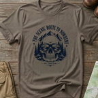 Scenic Route To Nowhere Skull T-Shirt — Vintage Mountain Adventure Tee