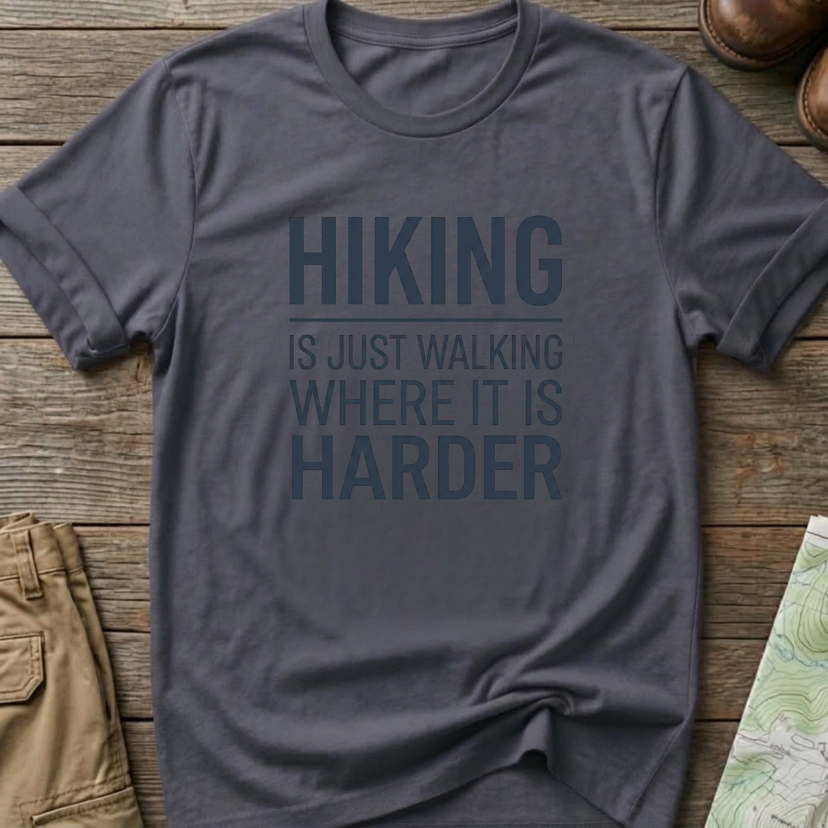 Hiking Is Just Walking Where It’s Harder T-Shirt