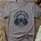 Scenic Route To Nowhere Skull T-Shirt — Vintage Mountain Adventure Tee