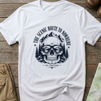 Scenic Route To Nowhere Skull T-Shirt — Vintage Mountain Adventure Tee